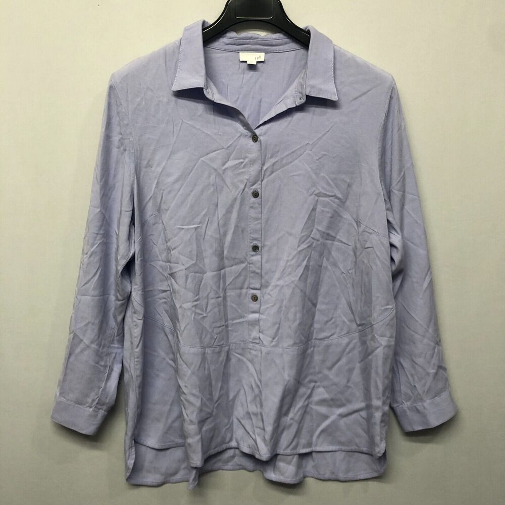 J Jill Women Long Sleeve Button Shirt Top Size XL X-Large Lyocell Blend B326 -29